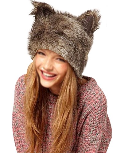 YAOSEN Women Faux Fur Hat with Ears Winter Ear Warmer Earmuff