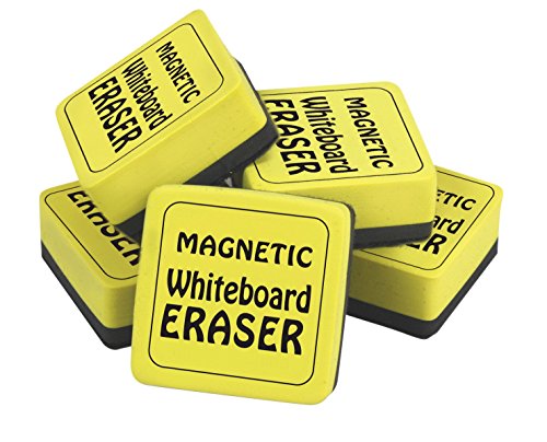 The Classics Magnetic Whiteboard Dry Erasers (12), 2 x 2 Inches, 12 Pack, Yellow/Black (TPG-355)