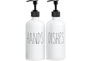 MOMEEMO Soap Dispenser Set 2 Pack, Contains Dish and Hand Soap Dispenser. (White)