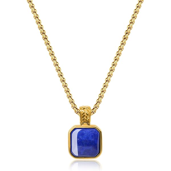 Fashion 21 Gold-tone Square Colorful Gemstone Pendant 24