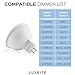 Luxrite LED MR16 Bulb, 12V, 7W (50W Equivalent), 2700K Warm White, 25 Degree Narrow Spotlight, 500 Lumens, Dimmable, GU5.3 LED Bulb, UL Listed, Pack of 4