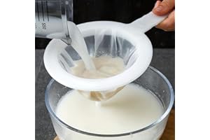 100 Mesh Fine Filter, Advanced Kitchen Sieve | Easy to Clean and Versatile Food Filter Tool for Home Brewing (white)