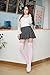 Womens Lolita Cosplay Sailor Striped Thigh High Over Knee Stocking Socks (white&pink Wide Stripe) YSW02E