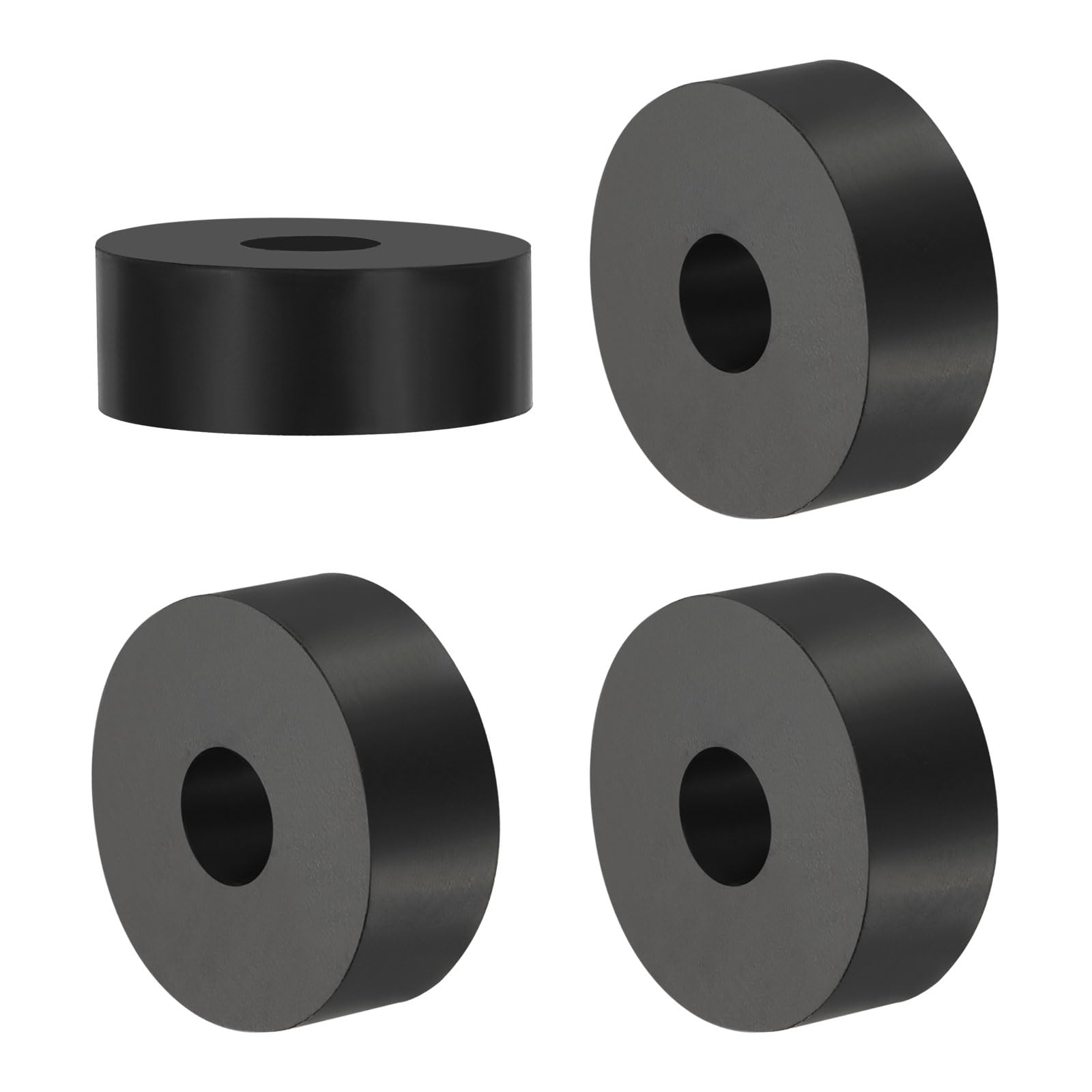 PATIKIL Multi Purpose Rubber Spacer, 4 Pcs 12mm ID x 40 OD x 15mm T Neoprene Round Anti-Vibration Isolation Pads Isolator Rubber Bushings Spacer Washer for HVAC Bolts Car Accessories