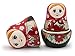 UNAMOI Matryoshka ceramic Measuring Cups, Daisy, Set of 6, Small, Red Floral