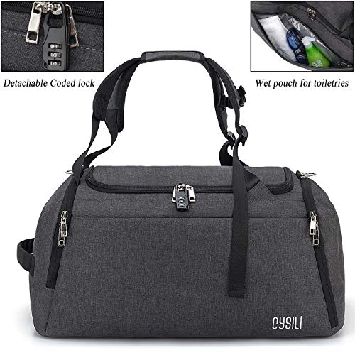 CySILI-Reisetasche-Sporttasche-mit-Rucksack-Handgepaeck-mit-Schuhfach-Nassfach-Zahlenschloss-Maenner-Frauen-Fitnesstasche-Tasche-fuer-Sport-Fitness42L-Gym-Travel-Bag-Duffel-Bag