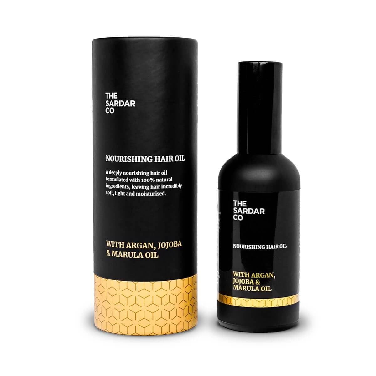 THE SARDAR CO Hair Growth Oil | With Argan Jojoba & Marula Oil | Best Growth Serum for Dry & Damaged Hair | 100% Natural Organic & Vegan-Friendly | Stimulates Hair Growth & Prevents Hair Loss