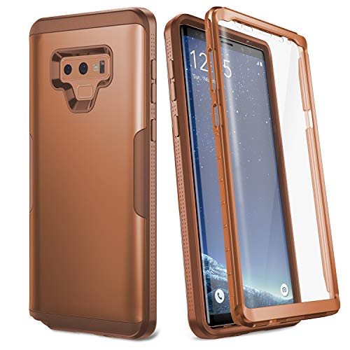 YOUMAKER Case for Galaxy Note 9, Full Body Heavy Duty Protection with Built-in Screen Protector Shockproof Rugged Cover for Samsung Galaxy Note 9 (2018) 6.4 inch - Brown