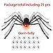 Gamegie Halloween Decorations Outdoor Giant Spider,50'' Fake Spiders That Look Real with Glowing Eyes and Scary Sound, Quake Scary Halloween Props Including 20 pcs Plastic Spider