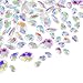 Hicarer AB Acrylic Teardrop Clear Gems Sew On Rhinestones Flatback Artificial Crystal Buttons for Clothing Dress Decorations, 100 Pieces