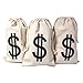 Drawstring Canvas Money Bag Dollar Sign 