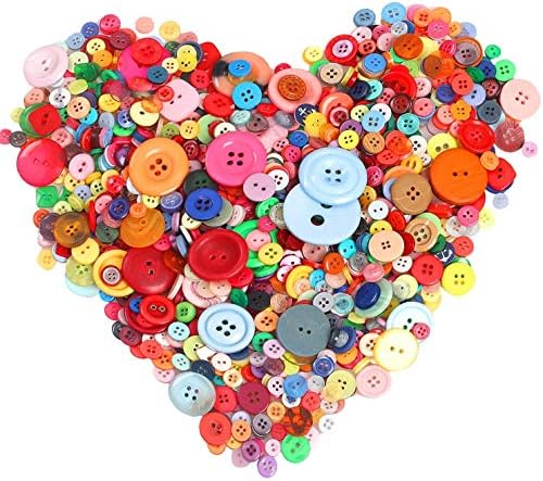 1600Pcs Multicolors Buttons for Crafts Assorted Blended Coloration Multicolor Craft Buttons for Stitching DIY Crafts Youngsters’s Handbook Button Portray, DIY Handmade Decoration