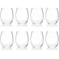 18-ounce Acrylic Glassses Stemless Wine Glasses, set of 6 Clear - Unbreakable, Dishwasher Safe, BPA Free…