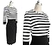 Malloom Women Lady Splice Slim Striped Bodycon Formal Occasion Pencil Dress