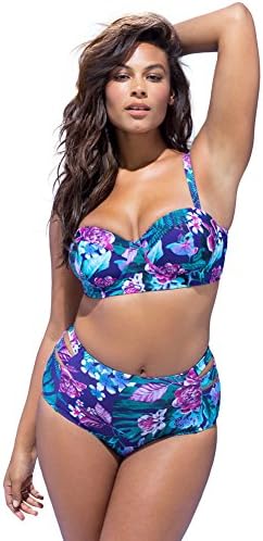 Swim Sexy Women's Plus Size Navigator Underwire Bikini 22 Multi