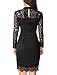 Noctflos Women's Black Long Sleeve Lace Cocktail Dresses for Holiday Evening Party New Year’s Eve Funeral