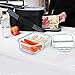 Homgeek Glass Food Storage Containers 2 Compartment Meal Prep Containers Portion Control Lunch Box with Snap Locking Lids, Leak proof, Microwave, Oven, Freezer & Dishwasher Safe(3-Pack, 32 Oz)