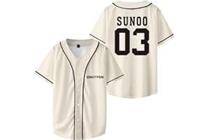 UJKHNBMR ENHYPEN SUNOO Merch V-Neck Shirts Baseball Jersey Shirt Women Men Fashion Casual Short Sleeve