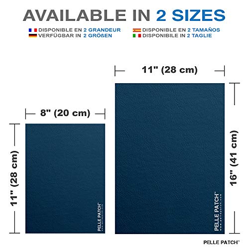 Pelle Patch - Leather & Vinyl Adhesive Repair Patch - 25 Colors Available - Heavy-Duty 11x16 - Dark Blue - Thumbnail 2