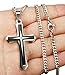 ORAZIO Stainless Steel Cross Necklace Pendant for Men Curb Chain Necklace 3.5mm 22 Inch