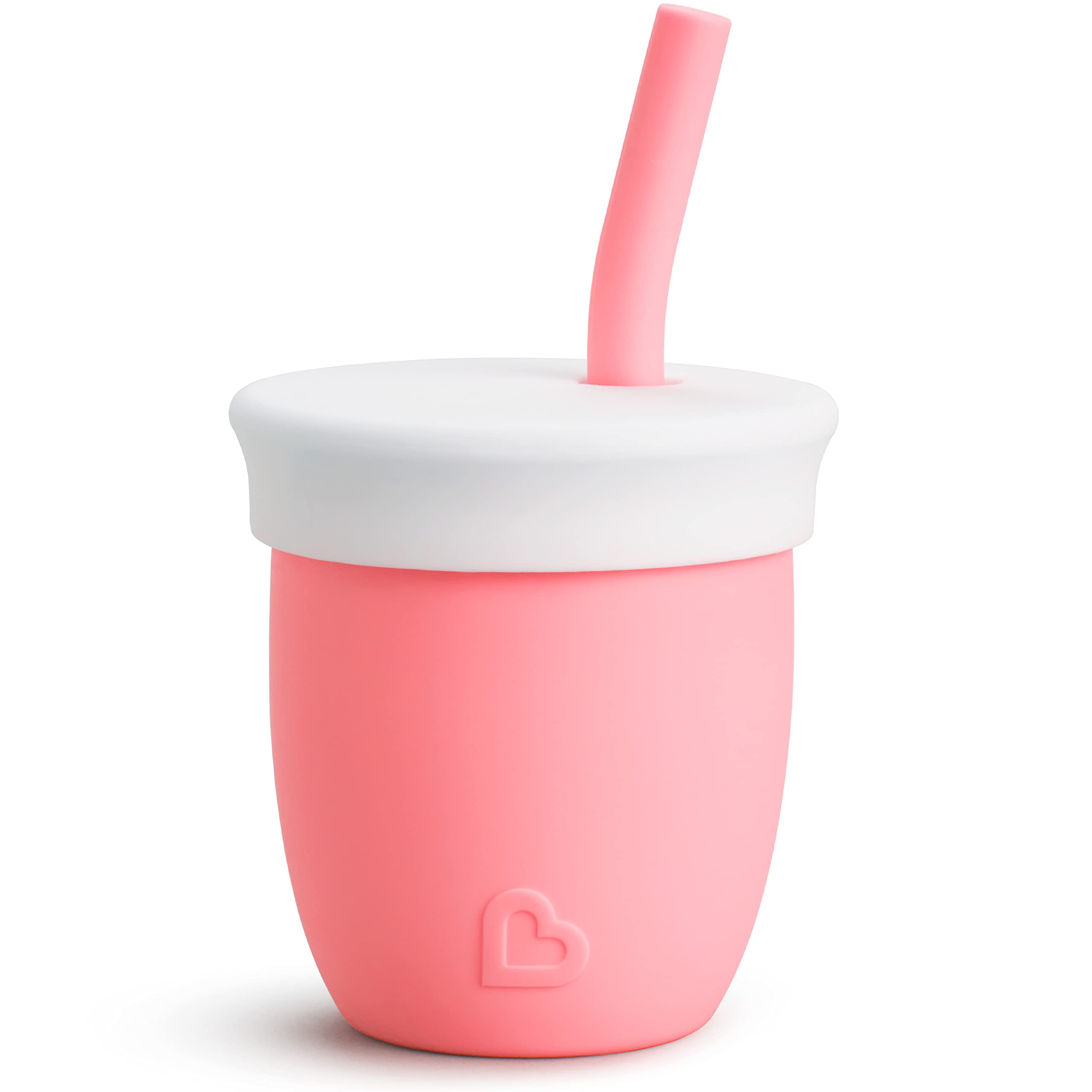 Photo 1 of Munchkin C’est Silicone! Open Training Cup with Straw for Babies and Toddlers 6 Months+, 4 Ounce, 1 Pack, Coral