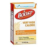 Boost VHC, Very High Calorie, Very Vanilla, 8 Ounce Tetra Brik, by Nestle - Case of 27