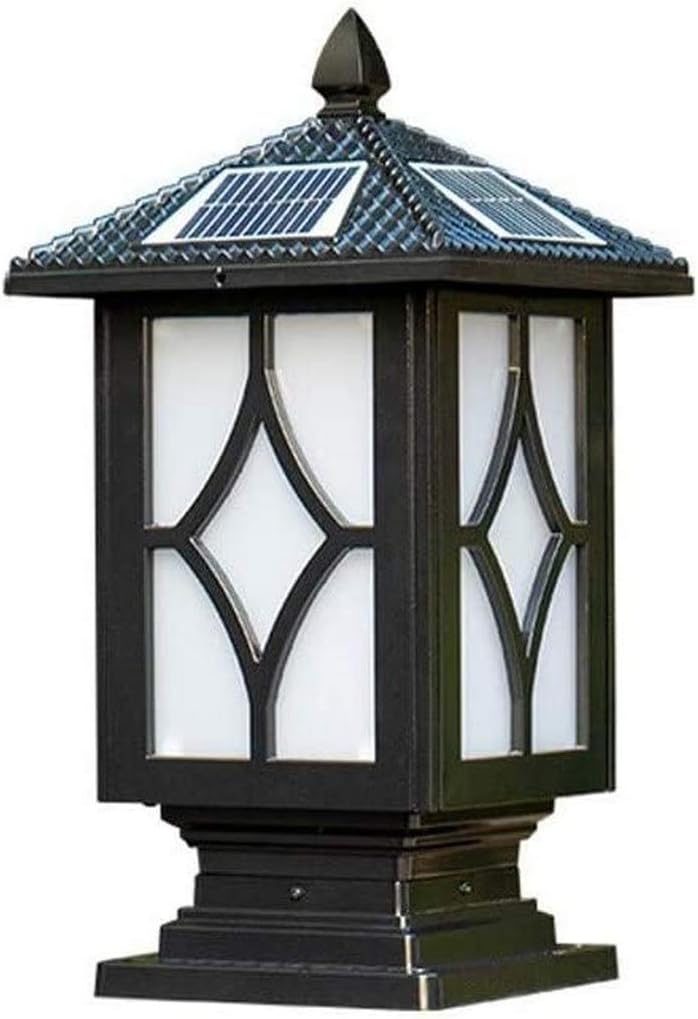 LLSS Solarlampe Super Bright Black Aluminiumdruckguss Retro Solar LED