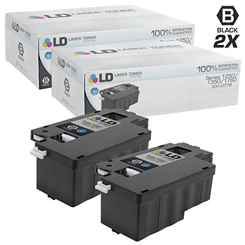 LD  Compatible Dell 331-0778 Set of 2 Black Laser Toner Cartridges for use in the Color Laser C1760nw, C1765nf, C1765nfw, 1250C, 1350cnw, 1355cn & 1355cnw