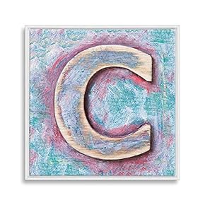 Framed Canvas Wall Art Alphabet Canvas Prints Home Artwork Decoration for Living Room,Bedroom - 16x16 inches