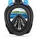 Qwer Octobermoon Original 180°Full View Panoramic Full face Snorkel Mask.with Anti-Fog and Anti-Leak Snorkeling Design,See More Water World with Larger Viewing Area (Black, Large/Extra Large)