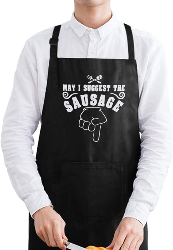 Fodiyaer Grilling Aprons for Men, Men's Kitchen BBQ Apron, Grilling