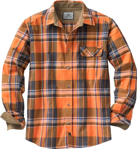 Legendary Whitetails Mens Long Sleeve Button Down 100% Cotton Flannel Shirt, Ca…
