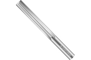 HOYUSK 5mm Chucking Reamer, Tungsten Carbide Lathe Reamer H7 4 Straight Flutes, 100mm Round Shank, for Milling and Cutting Stainless Steel, Alloy, and Copper Metals