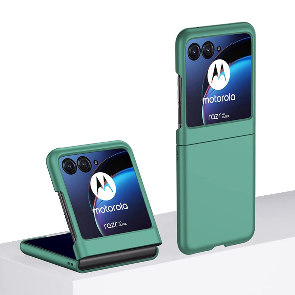 QINOUK Case for Motorola Razr 40 Ultra, [Anti-Scratch] Ultra-thin Hard PC Protective Case Shockproof, Filp Cover for Motorola Razr 40 Ultra-Green