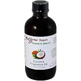 Essential Depot Coconut Fragrance Oil - Supplied in 4 oz. Amber Glass Bottle with Black Phenolic Cone Lined and Safety Sealed Cap