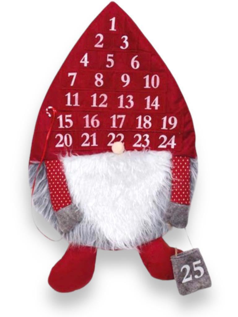 PaulStore Plush Gonk Fill Christmas Treat Advent Calendar 1-25 Countdown To Christmas (Red)