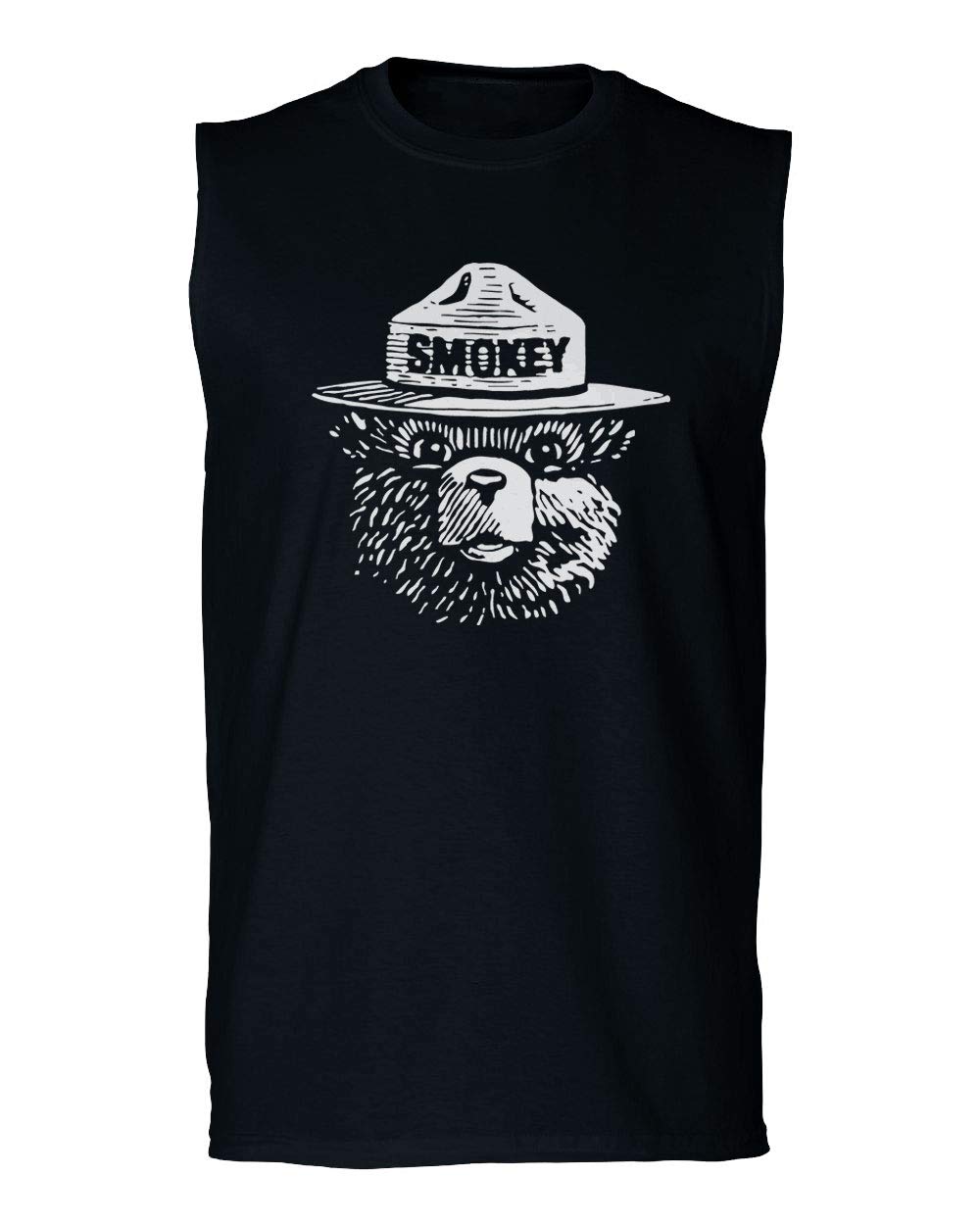  Hipster Vintage Smokey The Bear Graphic Muscle Tank Top Sleeveless T Shirt