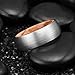 King Will NATURE 8mm Men's Tungsten Carbide Ring Brushed Dome Wedding Band with Wood Inner Comfort Fit