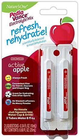 PediaVance Active Apple Active Liquid Electrolyte Concentrate Mix, 10x Liquid Sticks | Non GMO | Scientifically Balanced to Treat Dehydration | Travel Size, Red
