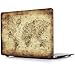 iCasso New Art Fashion Image Series Ultra Slim Light Weight Rubberized Hard Case Glossy Clear Crystal Snap-On Hard Cover Case for MacBook Air 13 (Model: A1369 and A1466) - Vintage Map