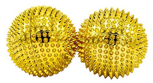 2 Magnetic Acupressure Balls Gold Medium Size Diameter 47 mm 414 Acupressure Needles