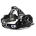 20000 Lumens LED Headlamp Flashlight Waterproof Rechargeable Zoomable Adjustable Focus Headlight Camping Hiking Hunting Running Working Sports 3 Switch Mode high/low/strobe 2 Batteries/Charger (Black)