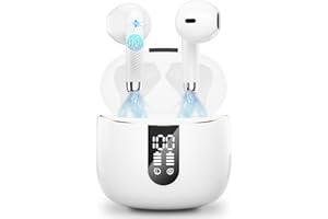 QXQ Wireless Earbuds, Bluetooth Headphones 5.4 with ENC Noise Cancelling Mics, 40H Bluetooth Ear buds Stereo Bass with Dual LED Display Charging Case, IP7 Waterproof Wireless Earphones for Android, iOS