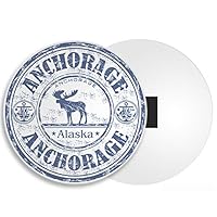 Destination Vinyl Cool Anchorage Alaska Fridge Magnet - Moose USA Fun Travel Souvenir Gift #4544