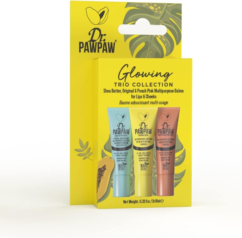 Dr.PAWPAW Glowing Trio Gift Set 3 x 10ml Original Shea Peach Pink Balm