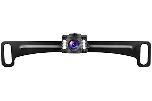 GLK Car Backup Camera HD Rear View Camera License Plate Backup Camera with Wide View Angle 6 LED Night Vision Waterproof Front & Back up Camera, Guide Line On/Off