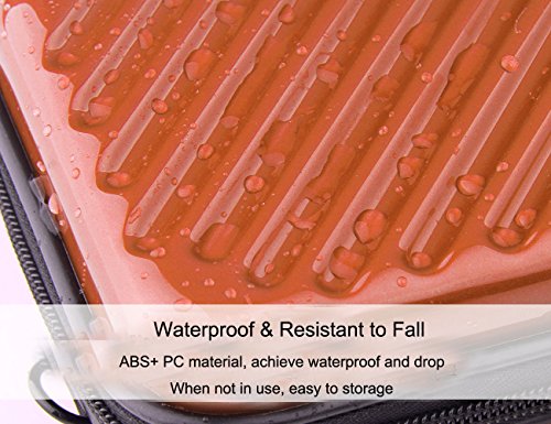 Hltd 2.5" HDD Hard Drive Bag Travel Storage Carrying Case Bag Pouch for Electronic Computer Cell Phone iPad Accessories USB Cables Power Banks Hard Disk (Orange) - Thumbnail 3