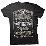 60th Birthday Gift Shirt - Vintage Aged to Perfection 1960 - Black-001-XL