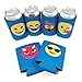 Beer Can Sleeves, Emoji Insulators for Cans and Bottles, 6 Pack of Collapsible Double Sided Coolies with 12 Designs