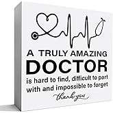 Doctor Thank You Gifts, Appreciation Gifts for Doctor Men Women Medical Doctor Birthday Christmas Retirement Gift, a Truly Amazing Doctor, Wooden Box Sign Desk Decor